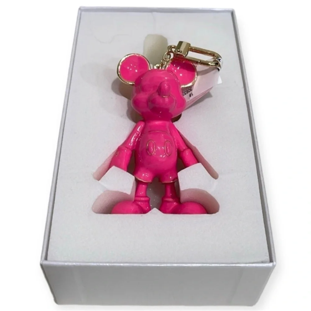 DISNEY x BAUBLEBAR Mickey Mouse Bag Charm Key Holder Pink Enamel Limited Edition